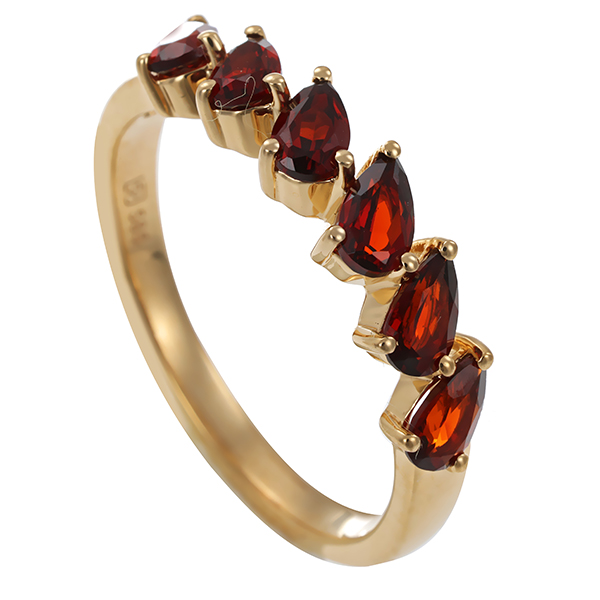 Ring, 14K, Gelbgold, Granat