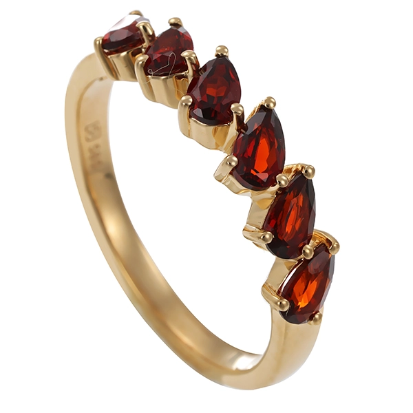Ring, 14K, Gelbgold, Granat