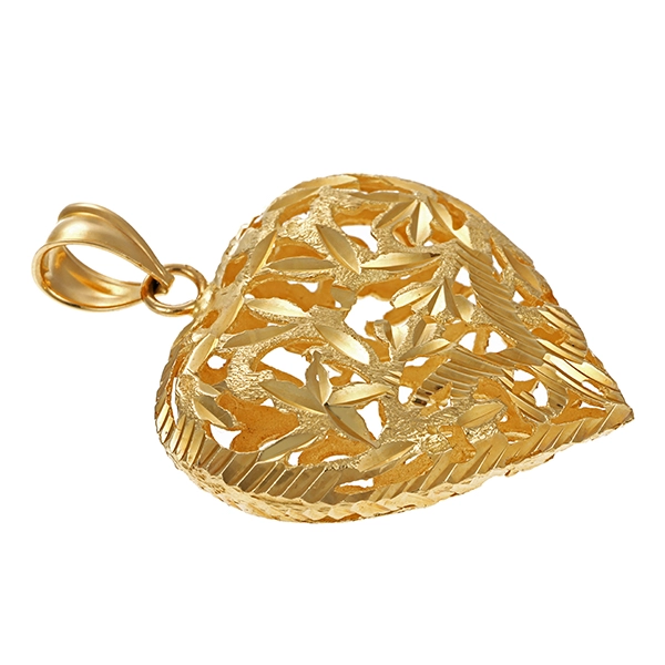 Anhänger, Herz, 14K, Gelbgold