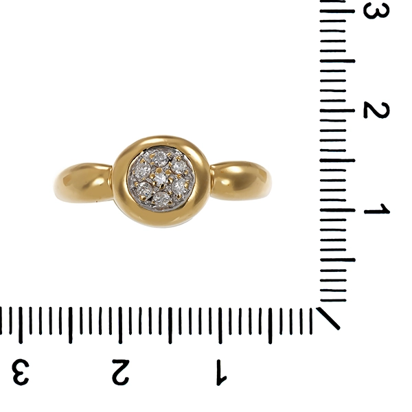 Brillantring, 14K, Gelb-/Weißgold