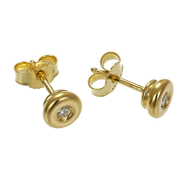 Ohrstecker, 14K, Gelbgold, Brillanten
